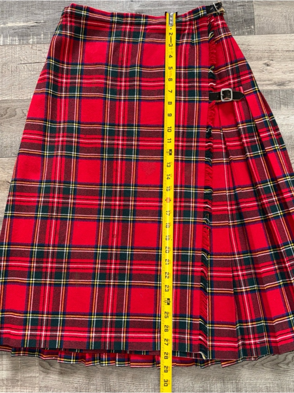 Vintage 60s? St Michael London Red Tartan Wrap Skirt with Buckle Detail - Picture 4 of 7